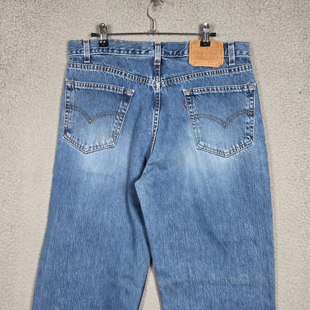 Vintage Levis Mens Size 32x30 Light Wash 550 Relaxed Tapered Y2K Fading